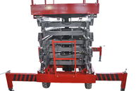 manuel 500kg de 14m poussant la plate-forme hydraulique rouge télescopante mobile de travail aérien d'ascenseur d'ascenseur