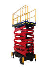 manuel 500kg de 14m poussant la plate-forme hydraulique rouge télescopante mobile de travail aérien d'ascenseur d'ascenseur