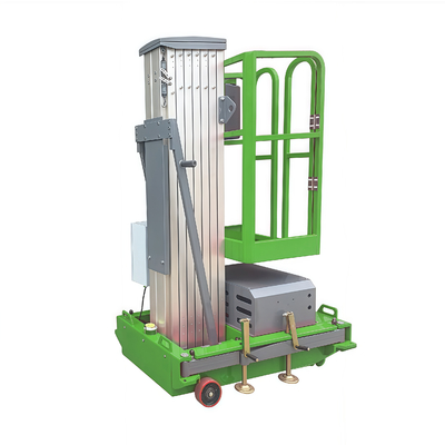 Portable Aluminum Aerial Work Platform Single Mast Man Lift 8 Meters Lifting Height