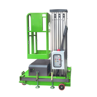 Portable Aluminum Aerial Work Platform Single Mast Man Lift 8 Meters Lifting Height